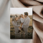 Holly Jolly Script Modern Family Christmas Photo シーズンカード