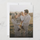 Holly Jolly Script Modern Family Christmas Photo シーズンカード (正面)