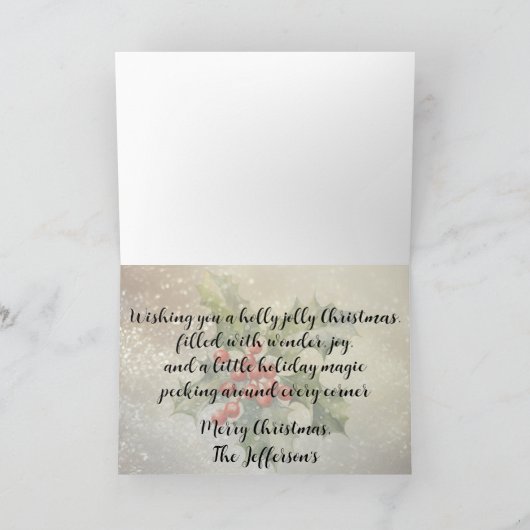 "Holly Jolly Snowman" with a Fawn  カード (内部)