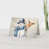 "Holly Jolly Snowman" with a Fawn  カード (正面)