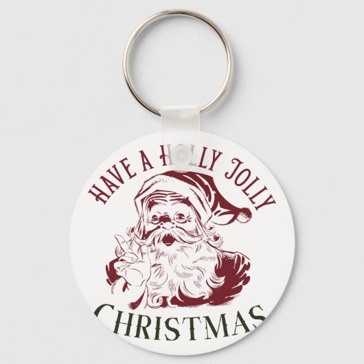 Holly Jolly Vintage Christmas キーホルダー (正面)