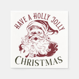 Holly Jolly Vintage Christmas スタンダードカクテルナプキン