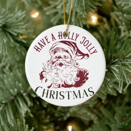 Holly Jolly Vintage Christmas セラミックオーナメント (ツリー)