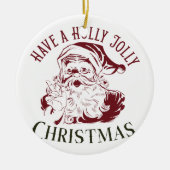 Holly Jolly Vintage Christmas セラミックオーナメント (正面)