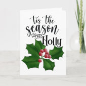 Holly Jolly Watercolor Christmas Card カード (正面)