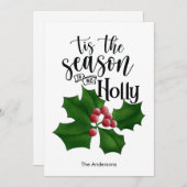 Holly Jolly Watercolor Christmas Card シーズンカード (正面/裏面)