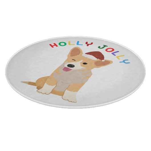 Holly Jolly Welsh Corgi Chopping Board カッティングボード (角)