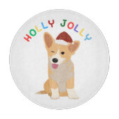 Holly Jolly Welsh Corgi Chopping Board カッティングボード (正面)