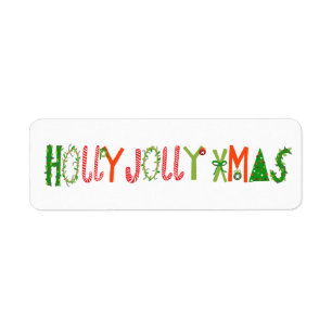 HOLLY JOLLY XMAS ホリデークリスマス かわいい手描き ラベル