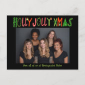 HOLLY JOLLY XMAS Christmas Custom Business シーズンポストカード (正面)
