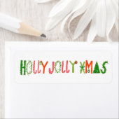 HOLLY JOLLY XMAS Holiday Christmas Cute Hand-Drawn ラベル (インサイチュ)