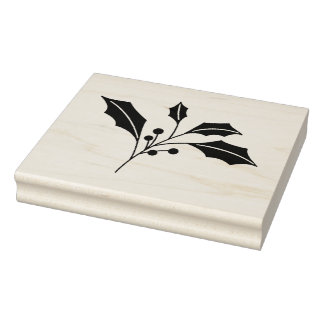 Holly Leaf Christmas Stamp – DIY Craft Rubber ラバースタンプ