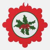 holly leaves and berries オーナメントカード (正面)