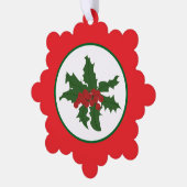 holly leaves and berries オーナメントカード (左)