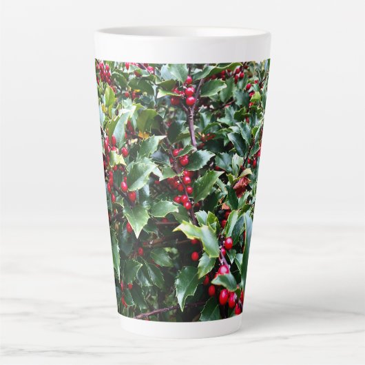 Holly leaves and Berries カフェラテマグ (正面)