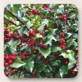 Holly leaves and Berries コースター (正面)