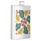 Holly Leaves Retro Modern Big Print Pattern  フラスク (右)
