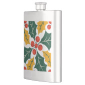 Holly Leaves Retro Modern Big Print Pattern フラスク (左)