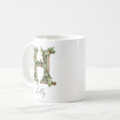 Holly Letter H Personalized Christmas Coffee Mug コーヒーマグカップ (正面左)