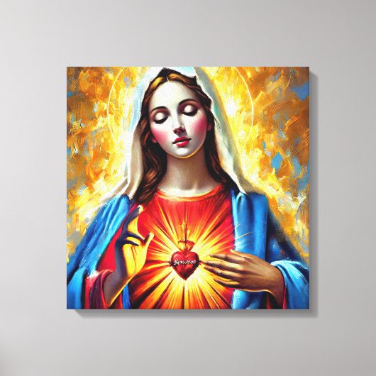 Holly Mary Maria Madonna Mariana Virgin Mary キャンバスプリント (正面)