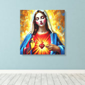 Holly Mary Maria Madonna Mariana Virgin Mary キャンバスプリント (インサイチュ (ウッドフロア))