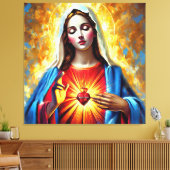 Holly Mary Maria Madonna Mariana Virgin Mary キャンバスプリント (インサイチュ (リビング))