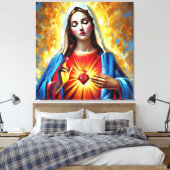 Holly Mary Maria Madonna Mariana Virgin Mary キャンバスプリント (インサイチュ (寝室))