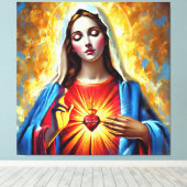 Holly Mary Maria Madonna Mariana Virgin Mary キャンバスプリント (インサイチュ (ウッドフロア))