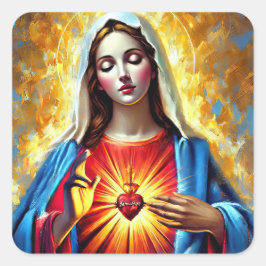 Holly Mary Maria Madonna Mariana Virgin Mary スクエアシール