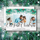 Holly Mistletoe 3 Photo Our初めてのクリスマススクリプト シーズンカード