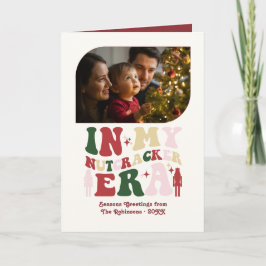 Holly & Mistletoe Fun Retro Christmas Photos シーズンカード