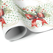 Holly on Green Stones ラッピングペーパー (ロールコーナー)