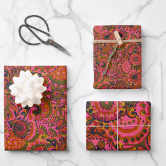 Holly Paisley Print Wrapping Paper ラッピングペーパーシート