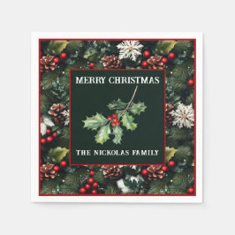 Holly & Pine Celebration スタンダードカクテルナプキン