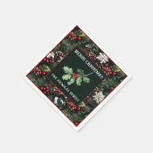 Holly & Pine Celebration スタンダードカクテルナプキン (角)