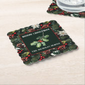 Holly & Pine Celebration ペーパーコースター (アングル)