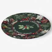 Holly & Pine Celebration ペーパープレート (アングル)