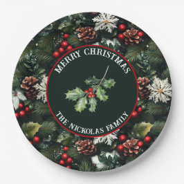 Holly & Pine Celebration ペーパープレート