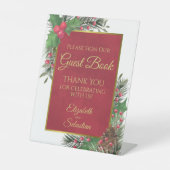 Holly & Pine Please Sign Our Guestbook Sign 台座サイン (正面)