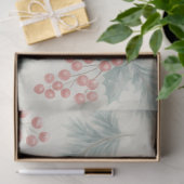 Holly & Pine Winter Botanical Background Decoupage 薄葉紙 (ギフト)