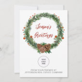 Holly Pine Wreath Company ロゴ ビジネス シーズンカード (正面)
