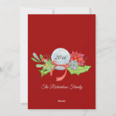 Holly Poinsettiaスノーグローブ赤パーソナライズされた写真 シーズンカード (裏面)