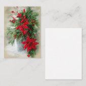 Holly pointsettiasとfir予算クリスマス ノートカード (正面/裏面)