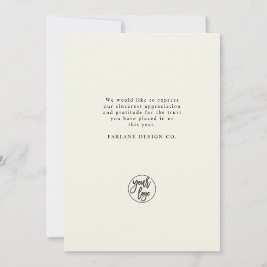 Holly Script Elegant Professional Business Happy シーズンカード (裏面)