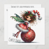 Holly-Topped Fairy on Ornament – Holiday Card (正面/裏面)