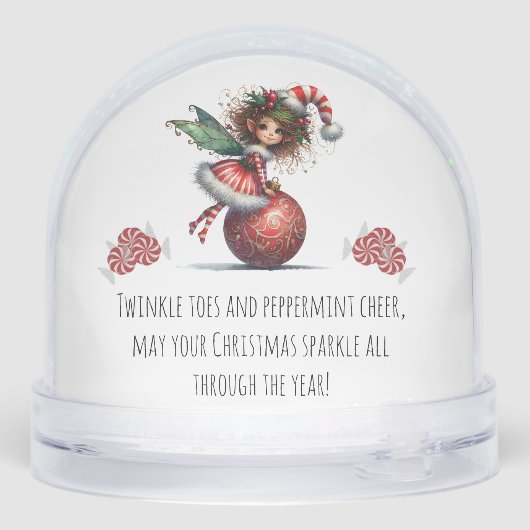 Holly-Topped Fairy on Ornament Snow Globe (裏面)