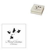 Holly Tree Berry Script個人用に設定できる休日 ラバースタンプ (押印)