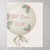Holly Vintage Balloon Birthday Hot Cocoa Bar ポスター (正面)