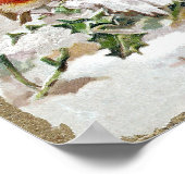 Holly Vintage Christmasの英語ロビンズ8つ ポスター (角)