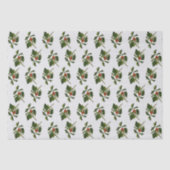 Holly with Red Berries on Ivory Background 薄葉紙 (正面)